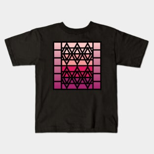 “Dimensional Crystal” - V.5 Red - (Geometric Art) (Dimensions) - Doc Labs Kids T-Shirt